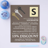 Drie toetsen en Logo, Locksmith Adverteren Flyer (Enkel)