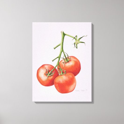 Drie tomaten op de wijnstok 1997 canvas afdruk (Voorkant)
