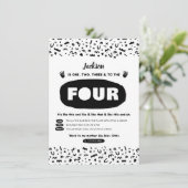 Drie tot vier, 90s 's Hop Birthday Kaart (Staand voorkant)