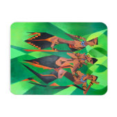 Drie traditionele etnische zwarte vrouwen dansen magneet (Horizontaal)