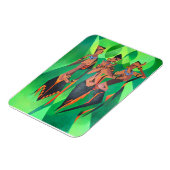 Drie traditionele etnische zwarte vrouwen dansen magneet (Linkerzijde)