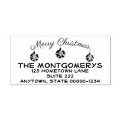 Drie Trendy Ornamenten Merry Kersttypografie Rubberstempel (Afrduk)