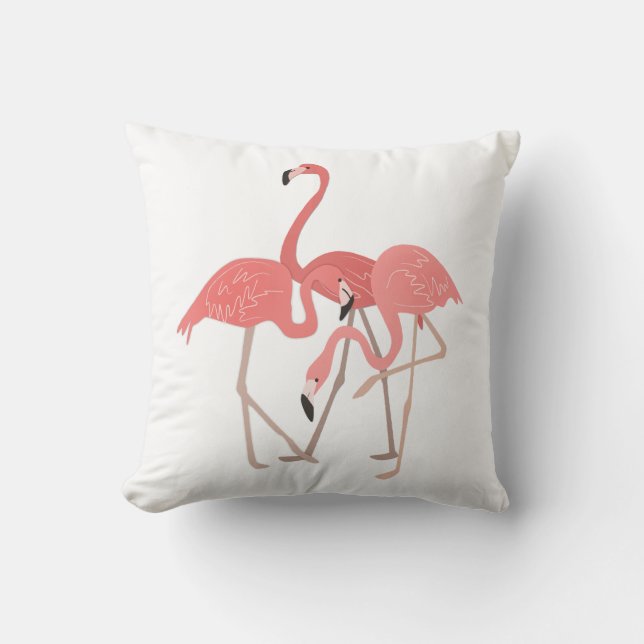 Drie tropische flamingo's kussen (Voorkant)