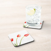 Drie Tulpen op wit Bier Onderzetter (Rechterzijde)