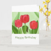 Drie Tulpen Verjaardag Kaart (Gele Bloem)