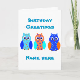 Drie uilen op meerdere producten kaart