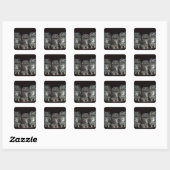drie uilen vierkante sticker (Vel)