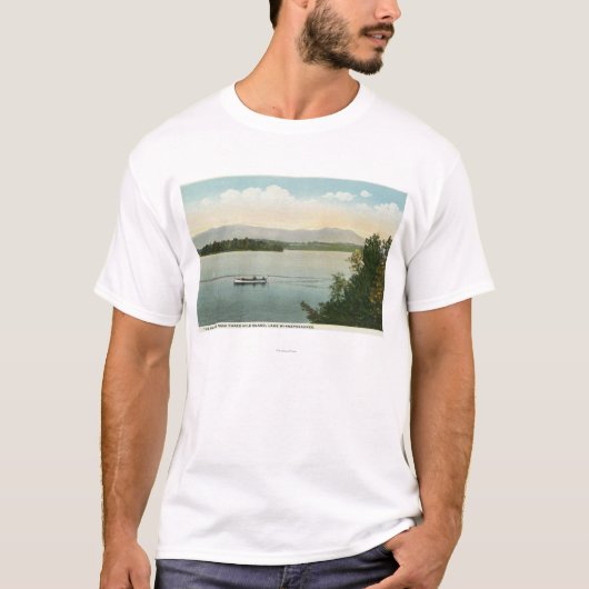 Drie Uitzicht van het eiland Ossipee Mts T-shirt (Voorkant)