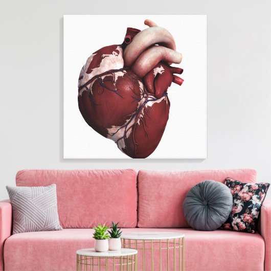 Drie Uitzichten met een dikke kop, voorzijde Canvas Afdruk (Insitu (Woonkamer))