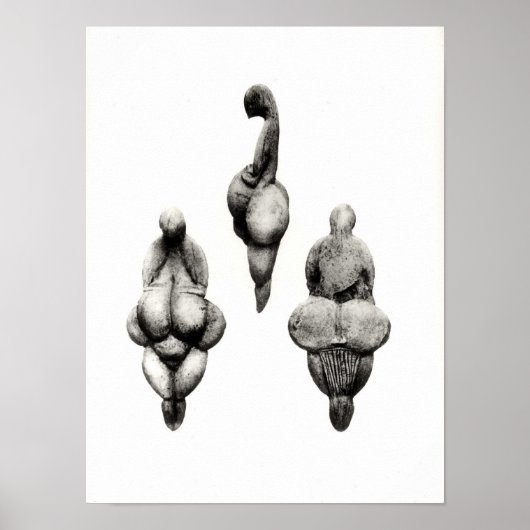 Drie uitzichten van een beeldje "Venus" Poster (Voorkant)