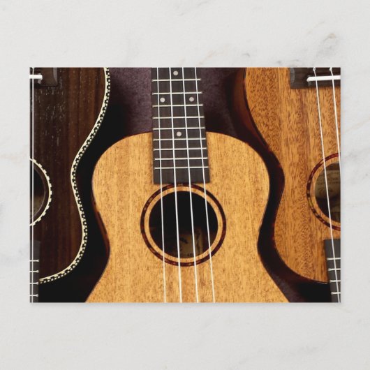 Drie Ukulele-ansichtkaart Briefkaart (Voorkant)