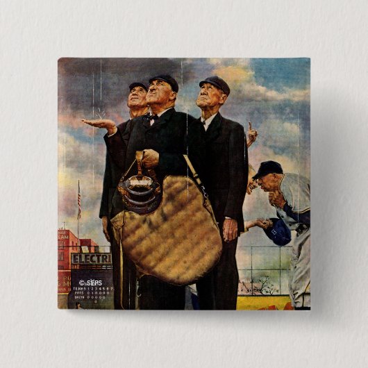 Drie Umpires Vierkante Button 5,1 Cm (Voorkant)