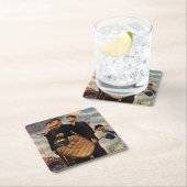 Drie Umpires Vierkante Kartonnen Onderzetter (Insitu)