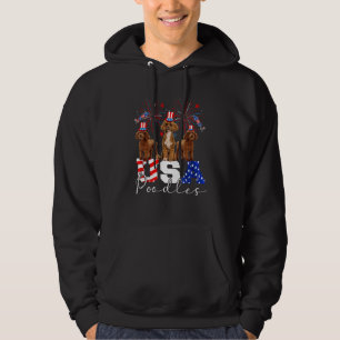Drie Usa Poodles Honden Met Hoed Amerikaanse Vlag Hoodie