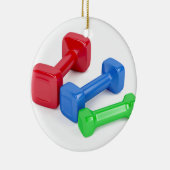Drie verschillende dumbbels keramisch ornament (Rechts)