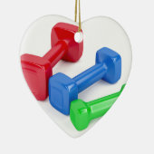 Drie verschillende dumbbels keramisch ornament (Rechts)