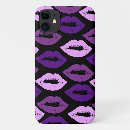 Drie verschillende Paarse Lip Shades Pattern Case-Mate iPhone Case (Achterkant)