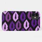 Drie verschillende Paarse Lip Shades Pattern Case-Mate iPhone Case (Achterkant (horizontaal))