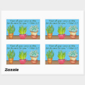 Drie verschillende waterverf succulente stickers (Vel)