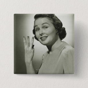 Drie Vierkante Button 5,1 Cm