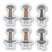 Drie Viking Sword Hilts Sticker (Voorkant)