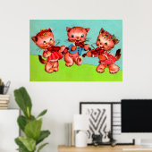 drie vioolspelende katjes poster (Thuiskantoor)
