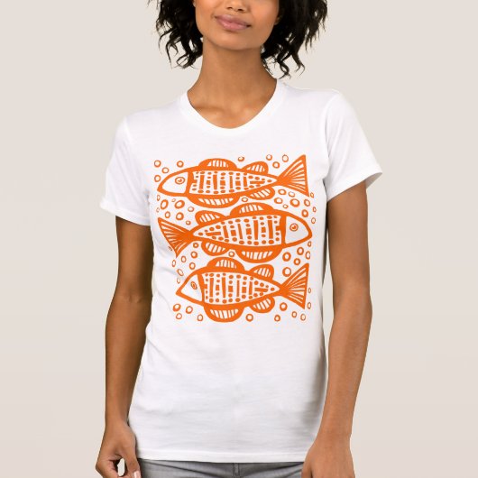 Drie vissen - Oranje T-shirt (Voorkant)