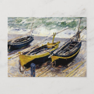 Drie Vissende Boats door Monet Briefkaart
