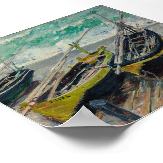 Drie Vissende boten van Claude Monet Poster (Hoek)