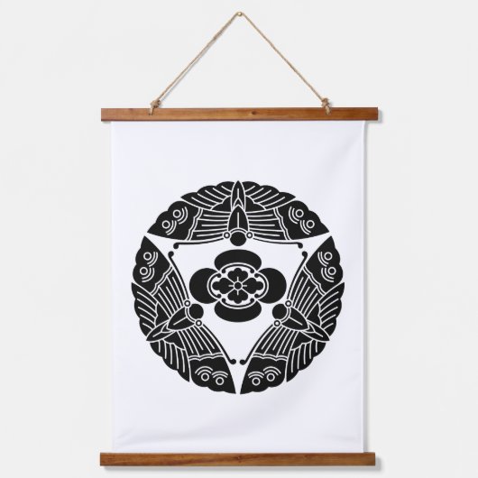 Drie vlinders met mokko hangend wandkleed (Voorkant)