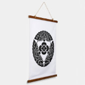 Drie vlinders met mokko hangend wandkleed (Gebogen)