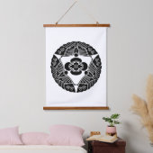 Drie vlinders met mokko hangend wandkleed (Slaapkamer)