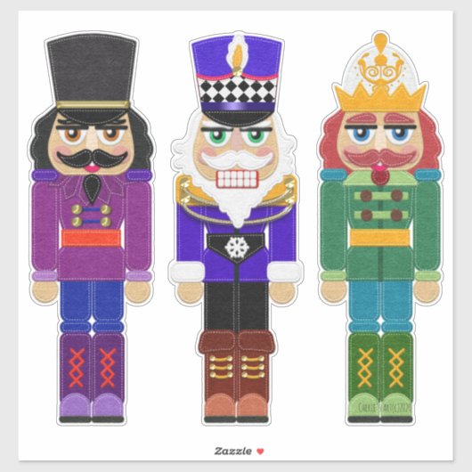 Drie voedingskrakers | Kerstdecor Sticker (Vel)