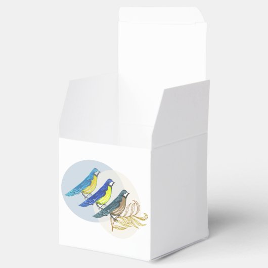 Drie vogels bedankdoosjes (Geopend)