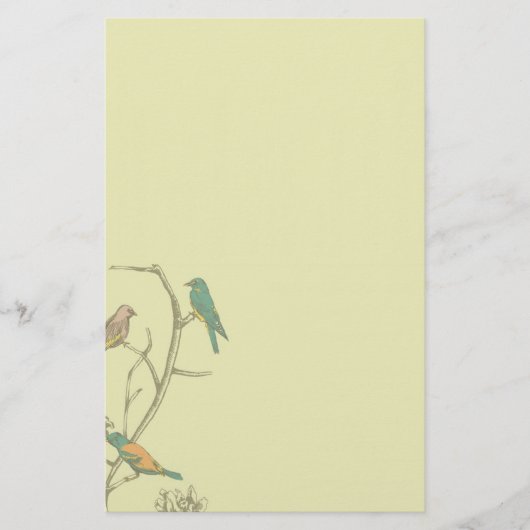 Drie vogels die spreken ~ Stationery/Letterhead Briefpapier (Voorkant)