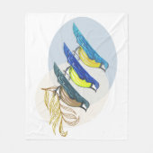 Drie vogels fleece deken (Voorkant)
