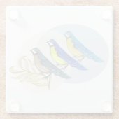 Drie vogels glazen onderzetter (Achterkant)