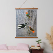 Drie Vogels Hangend Wandkleed (Slaapkamer)