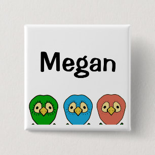 drie vogels Megan Vierkante Button 5,1 Cm