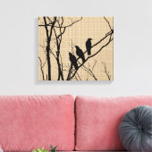 Drie vogels op Canvas Afdruk (Insitu (Woonkamer))