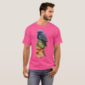 Drie Vogels Stapelden Samen Vrienden T-shirt (Voorkant volledig)