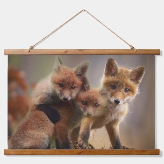 Drie Vosjes Hangend Wandkleed (Voorkant)