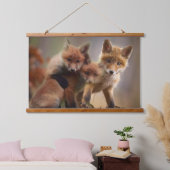 Drie Vosjes Hangend Wandkleed (Slaapkamer)