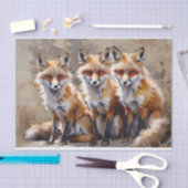 Drie vossen ontkoppelen tissuepapier (Craft)
