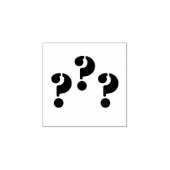 Drie vraagtekens 	rubberstempel (Afrduk)