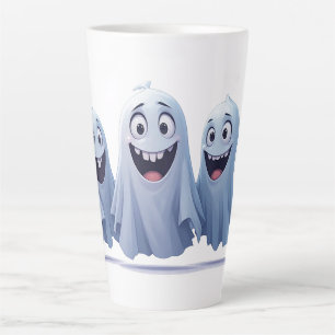 Drie vriendelijke Halloween-geesten samen 's nacht Latte Mok