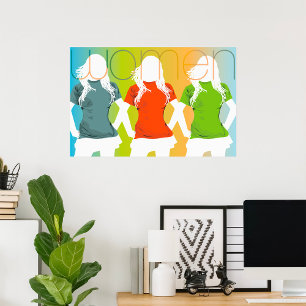 Drie vrouwelijke kleurrijke Posters