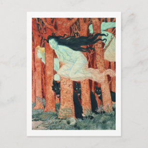 Drie vrouwen en drie wolven (w/c) briefkaart