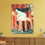 Drie vrouwen en drie wolven (w/c) canvas afdruk (Insitu (Woonkamer))