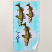Drie Walleyes Strandlaken (Voorkant)